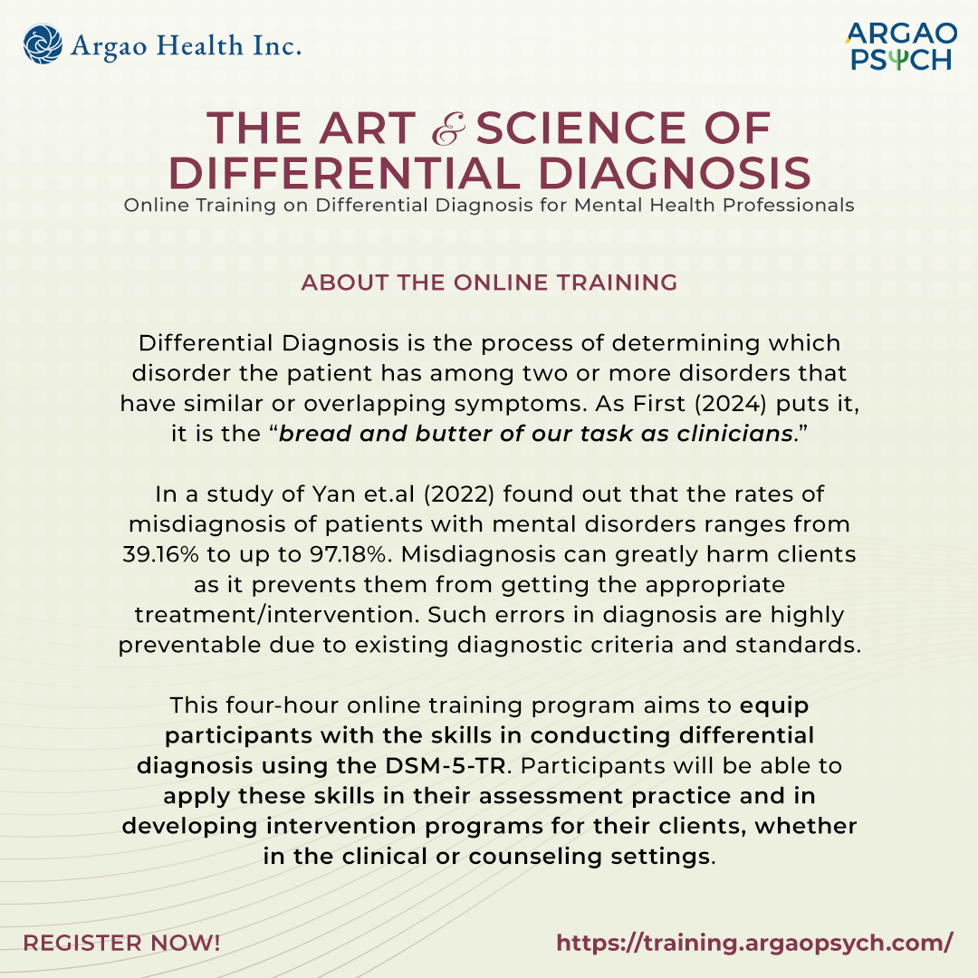 The Art & Science of Differential Diagnosis: Online Training on Differential Diagnosis for Mental Health Professionals