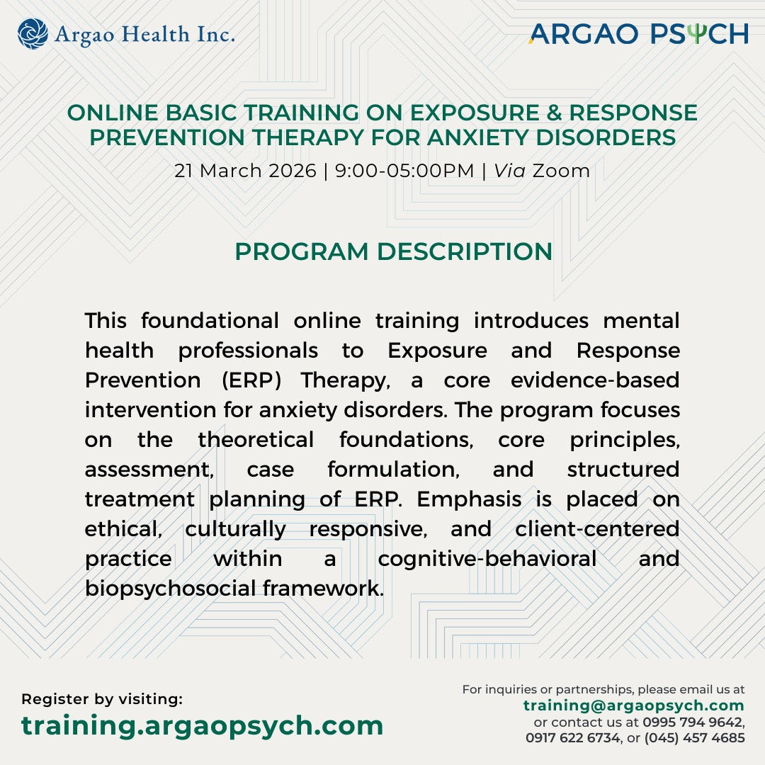 Online Training on Exposure & Response Prevention Therapy (ERP) for Anxiety