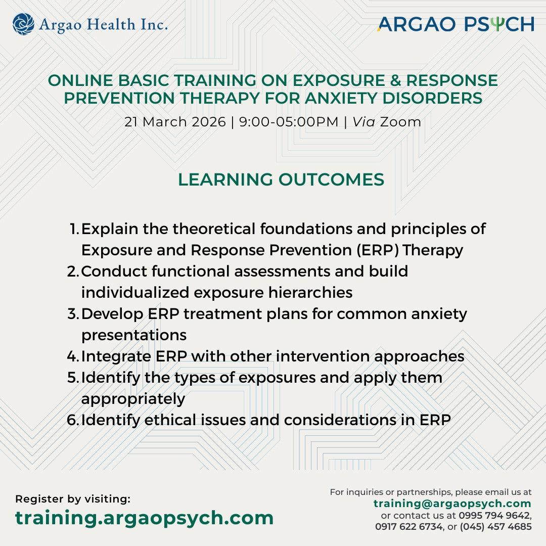 Online Training on Exposure & Response Prevention Therapy (ERP) for Anxiety