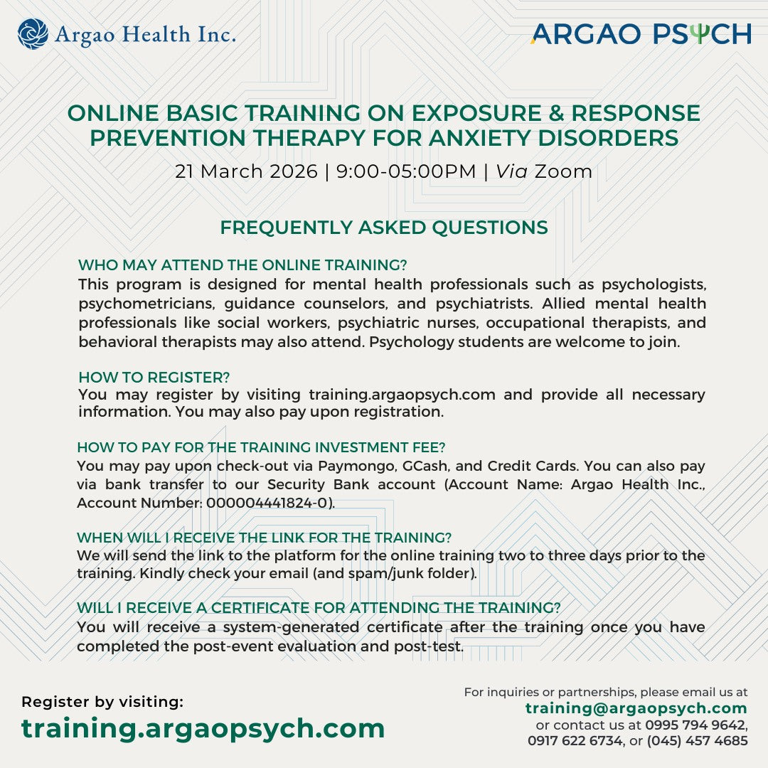 Online Training on Exposure & Response Prevention Therapy (ERP) for Anxiety