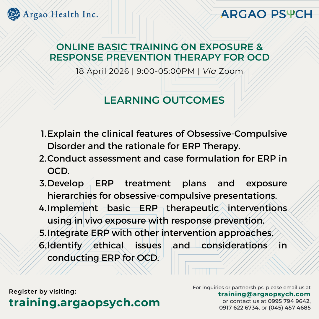 Online Training on Exposure & Response Prevention Therapy for Obsessive Compulsive Disorder (OCD)