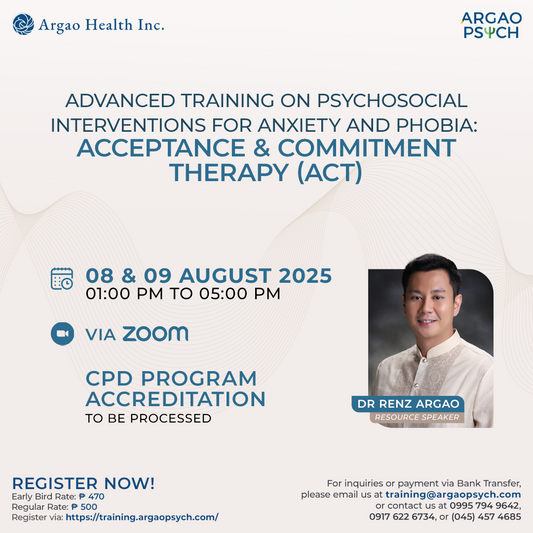 Advanced Training on Psychosocial Interventions for Anxiety and Phobia: Acceptance and Commitment Therapy (ACT)